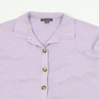Primark Womens Purple Collared  Acrylic Cardigan Jumper Size L