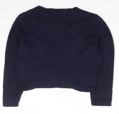 Womens UK Size S Preworn Blue Cardigan Jumper