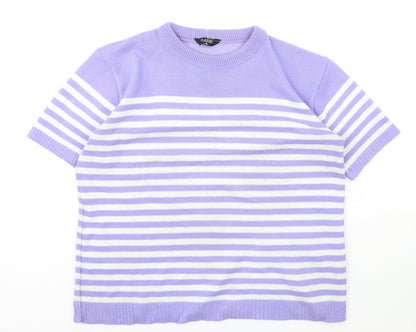 Womens UK Size L Classic Purple Pullover Jumper