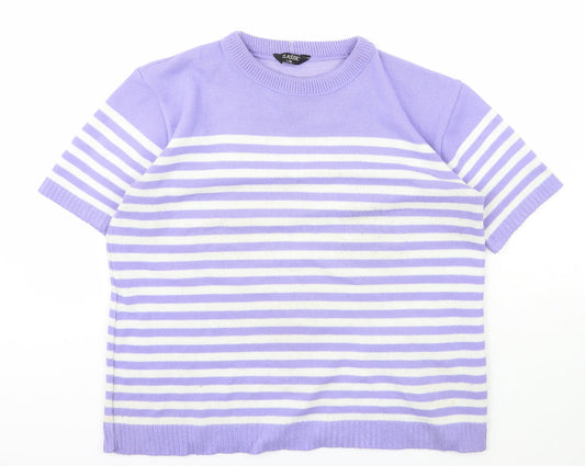 Womens UK Size L Classic Purple Pullover Jumper