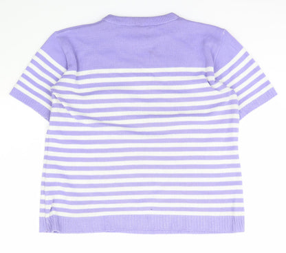 Womens UK Size L Classic Purple Pullover Jumper