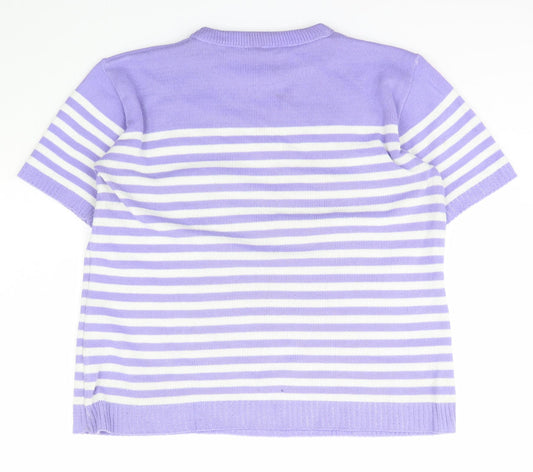 Womens UK Size L Classic Purple Pullover Jumper