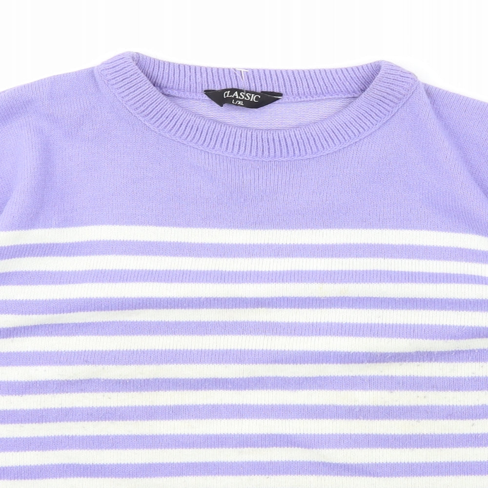 Womens UK Size L Classic Purple Pullover Jumper