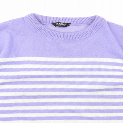 Womens UK Size L Classic Purple Pullover Jumper