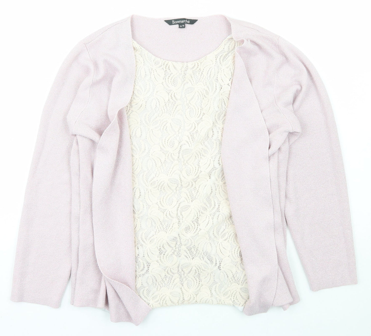 Womens UK Size 8 Bonmarché Pink Cardigan Jumper