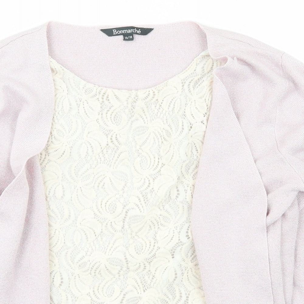 Womens UK Size 8 Bonmarché Pink Cardigan Jumper
