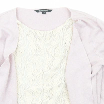 Womens UK Size 8 Bonmarché Pink Cardigan Jumper