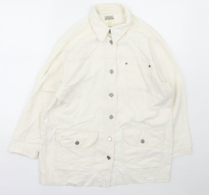 Basic EnglisH Womens Ivory   Jacket  Size M  Button