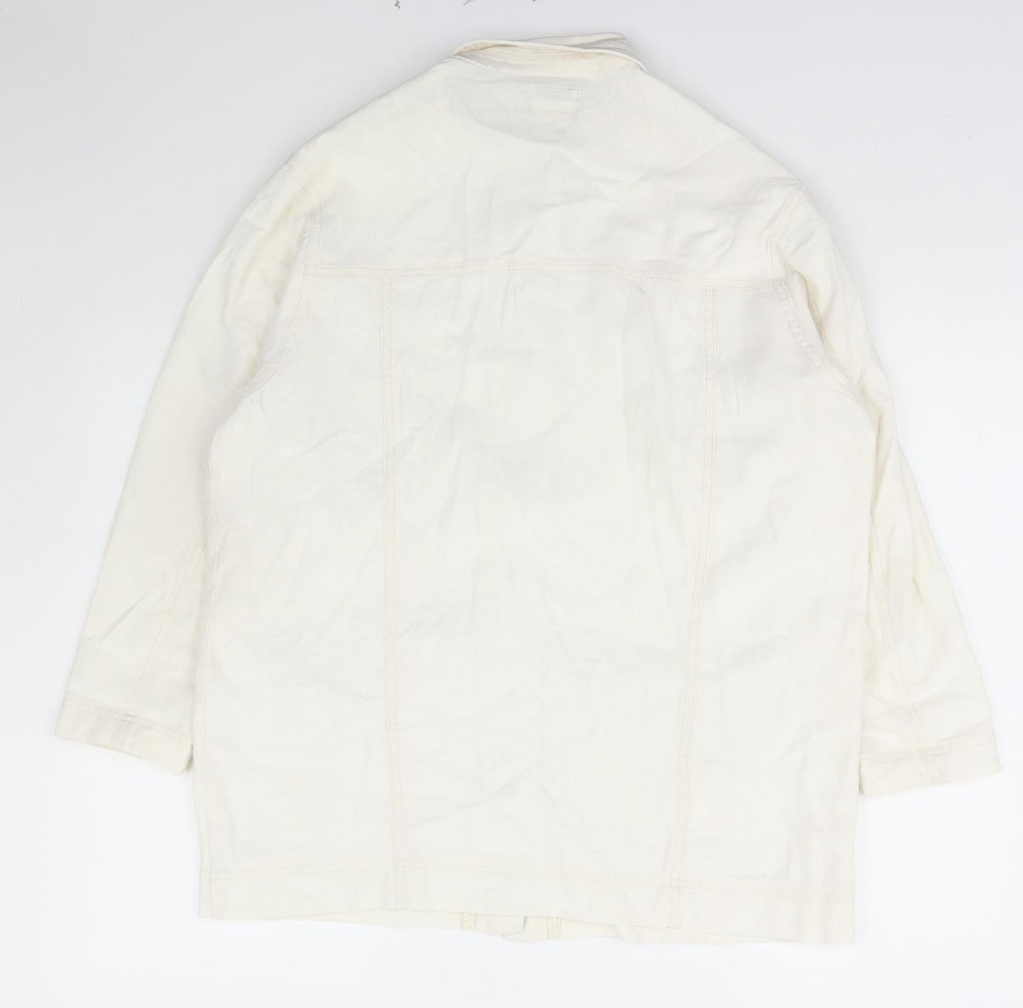 Basic EnglisH Womens Ivory   Jacket  Size M  Button