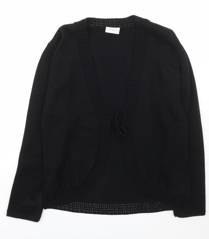 Jenifer Womens Black V-Neck  Acrylic Cardigan Jumper Size M