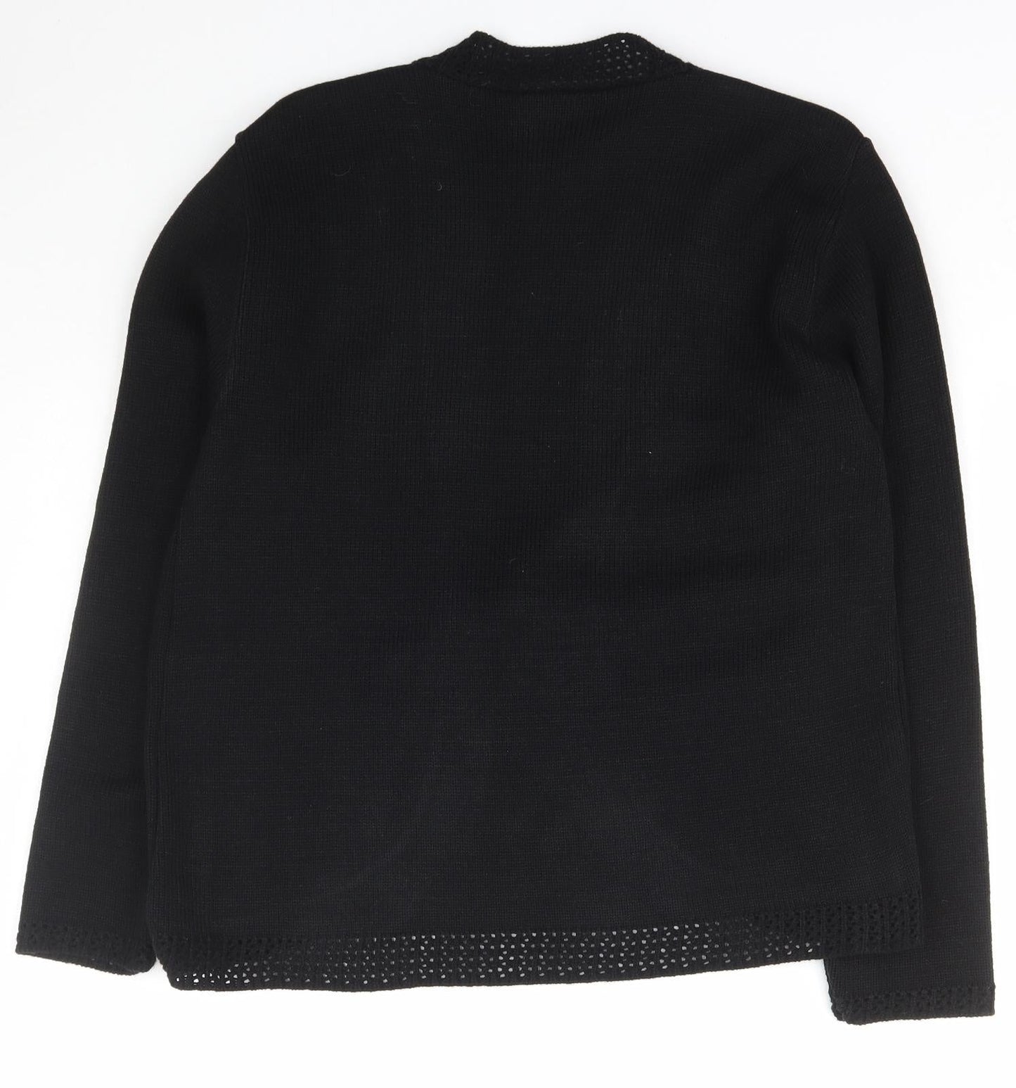 Jenifer Womens Black V-Neck  Acrylic Cardigan Jumper Size M