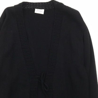 Jenifer Womens Black V-Neck  Acrylic Cardigan Jumper Size M