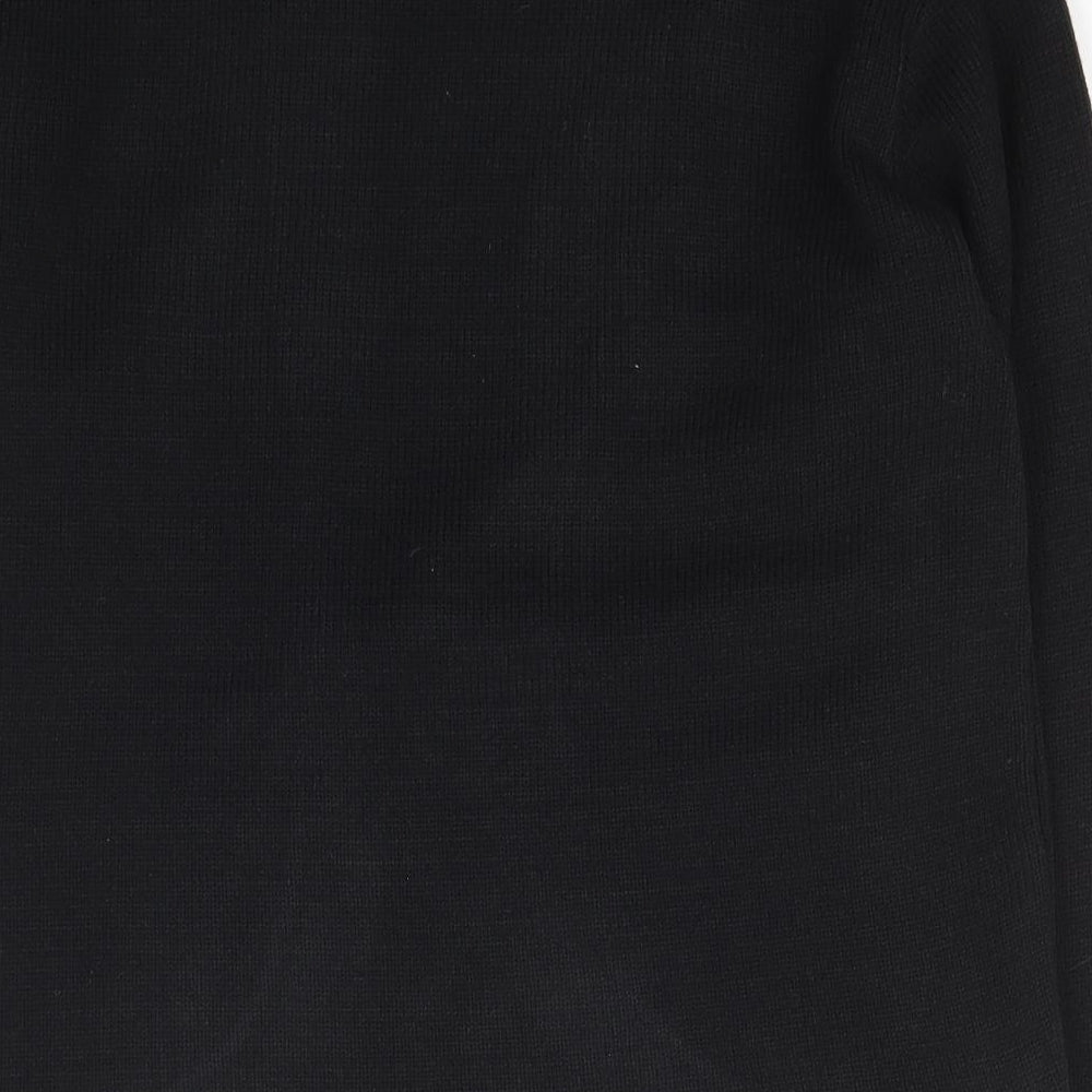 Jenifer Womens Black V-Neck  Acrylic Cardigan Jumper Size M