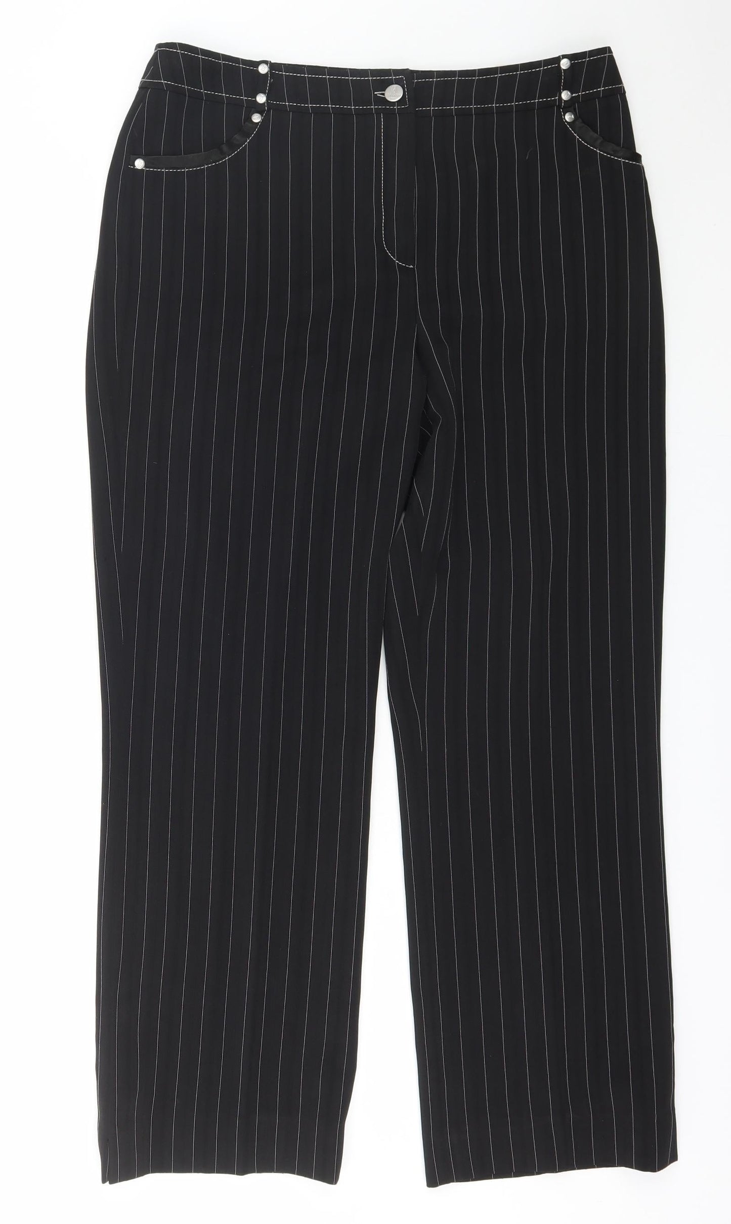 zucchero Womens Black  Polyester Capri Trousers Size 14 L29 in Regular