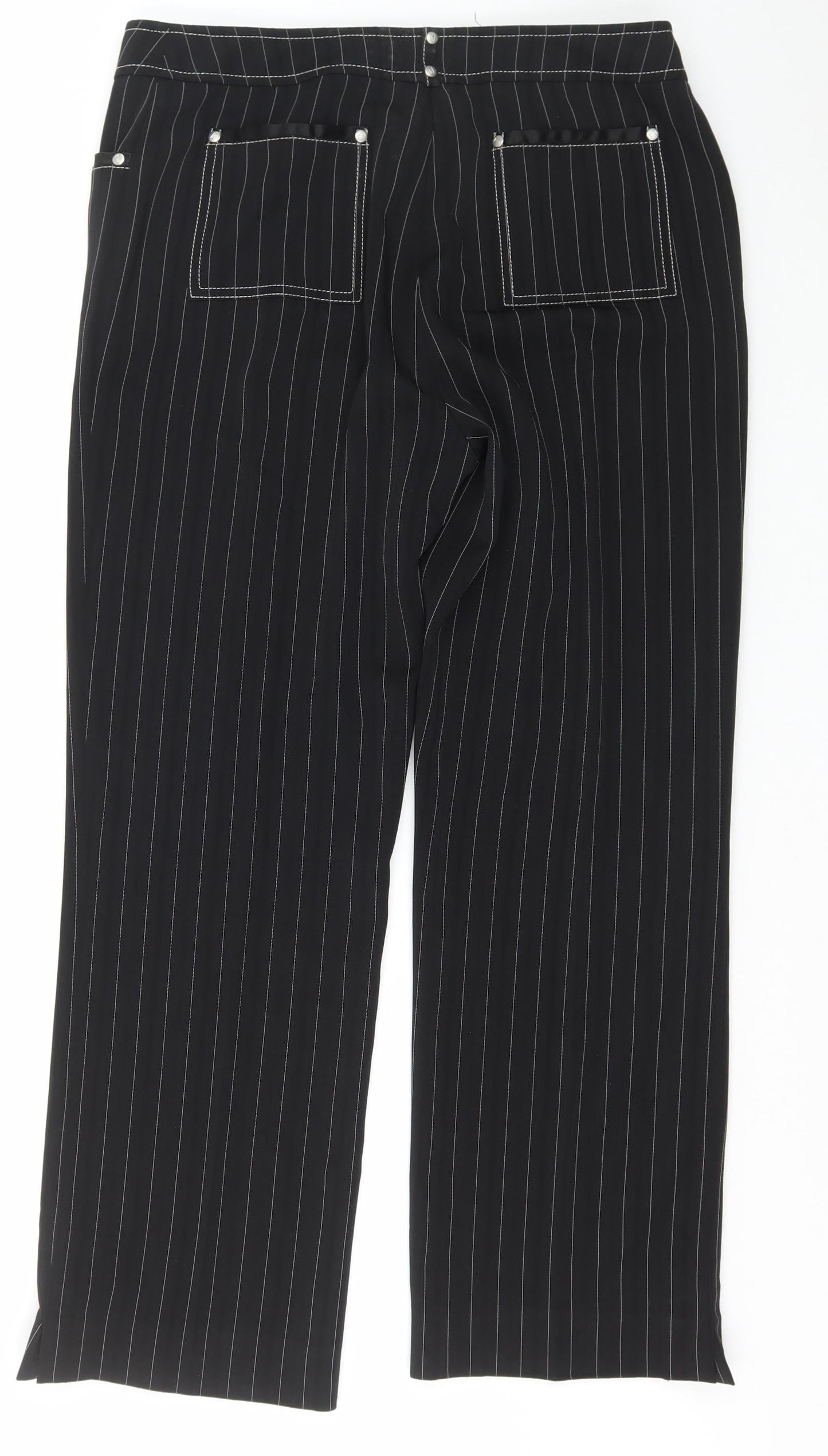 zucchero Womens Black  Polyester Capri Trousers Size 14 L29 in Regular