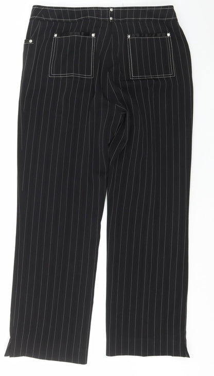 zucchero Womens Black  Polyester Capri Trousers Size 14 L29 in Regular