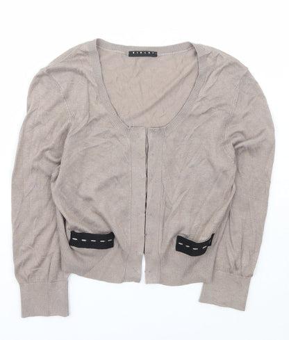 Womens UK Size S Sisley Brown Cardigan Jumper