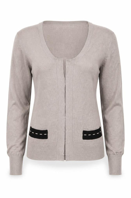 Womens UK Size S Sisley Brown Cardigan Jumper