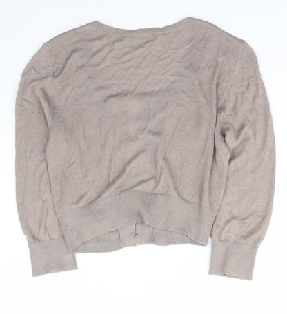 Womens UK Size S Sisley Brown Cardigan Jumper
