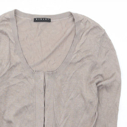 Womens UK Size S Sisley Brown Cardigan Jumper