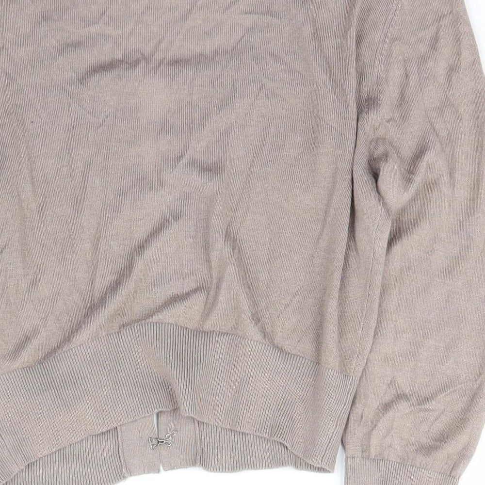 Womens UK Size S Sisley Brown Cardigan Jumper
