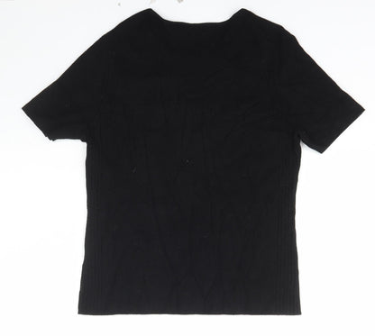 Journal Womens Black Scoop Neck  Viscose Pullover Jumper Size 14