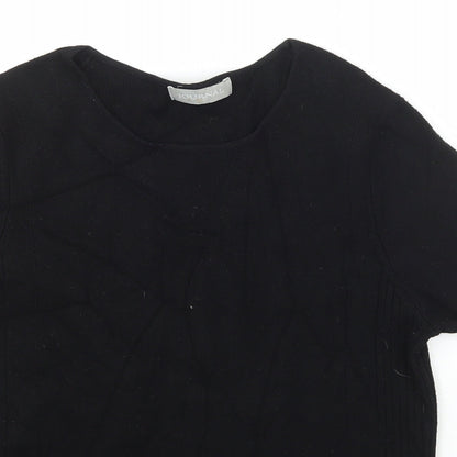 Journal Womens Black Scoop Neck  Viscose Pullover Jumper Size 14