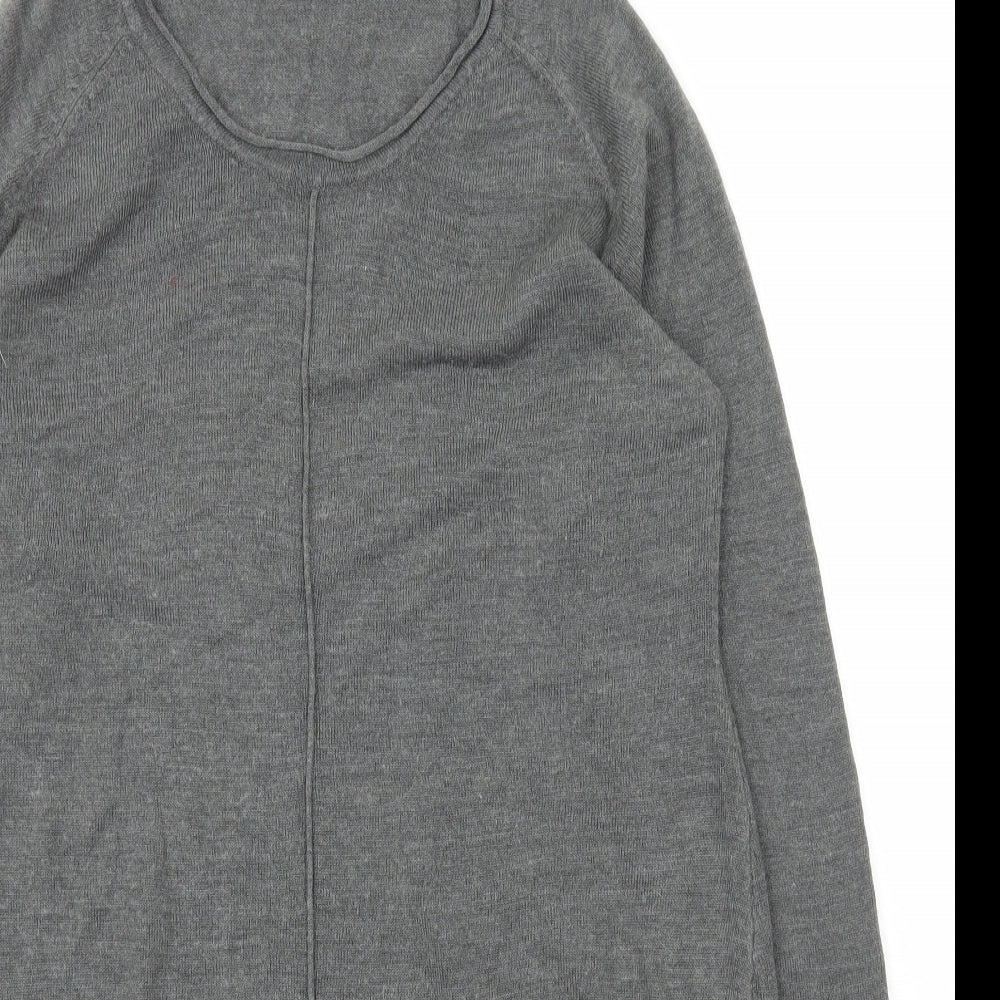 Avenue Womens Grey Scoop Neck  Acrylic Pullover Jumper Size 14