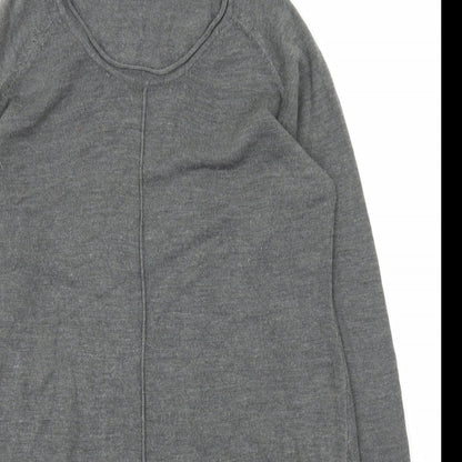 Avenue Womens Grey Scoop Neck  Acrylic Pullover Jumper Size 14