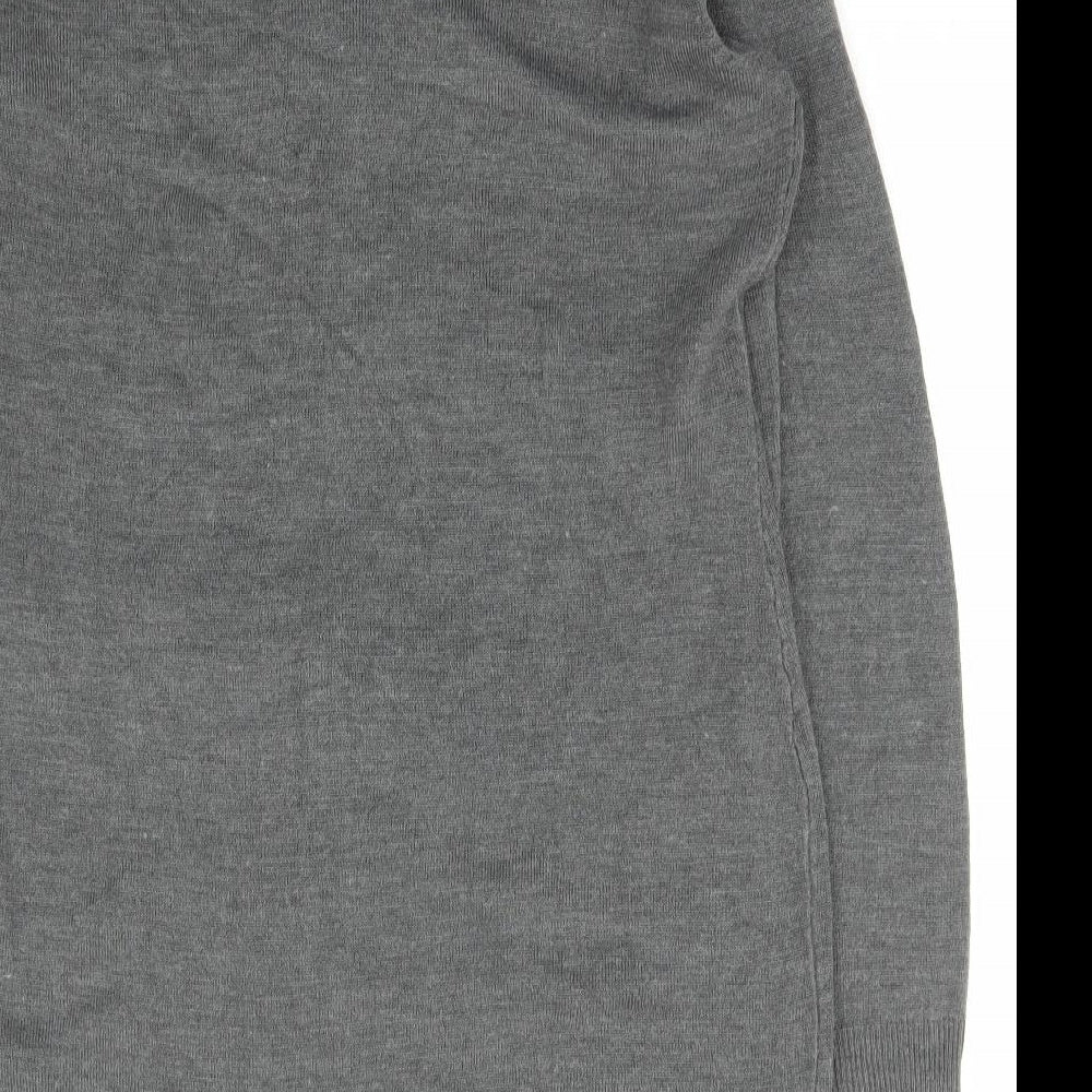 Avenue Womens Grey Scoop Neck  Acrylic Pullover Jumper Size 14