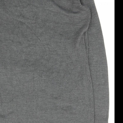 Avenue Womens Grey Scoop Neck  Acrylic Pullover Jumper Size 14