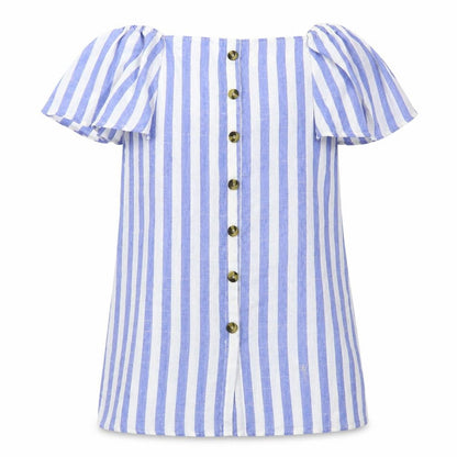 Womens UK Size M Shein Blue Basic Button-Up