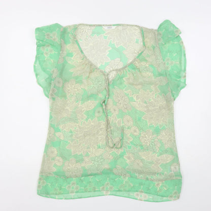 Womens UK Size 14 Marks and Spencer Green Basic Blouse