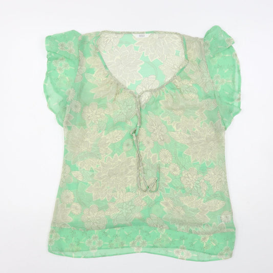Womens UK Size 14 Marks and Spencer Green Basic Blouse