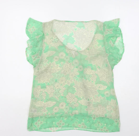 Womens UK Size 14 Marks and Spencer Green Basic Blouse