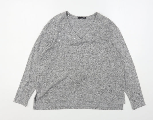 Womens UK Size S Zara Grey Pullover Jumper