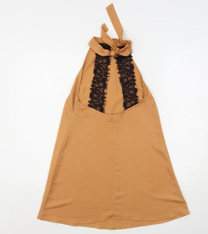 Womens UK Size 8 Missguided Beige Basic Blouse
