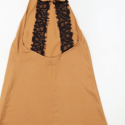 Womens UK Size 8 Missguided Beige Basic Blouse