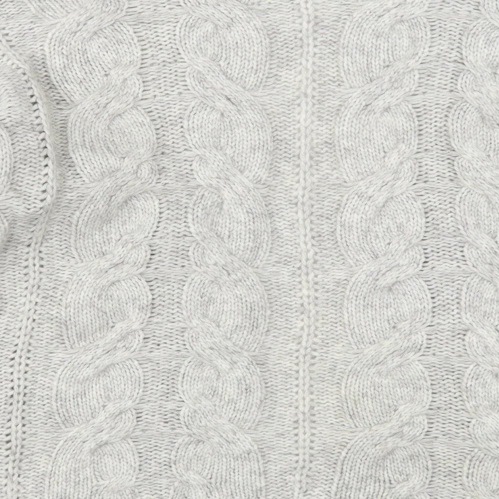 Primark Womens Grey V-Neck  Acrylic Cardigan Jumper Size 10