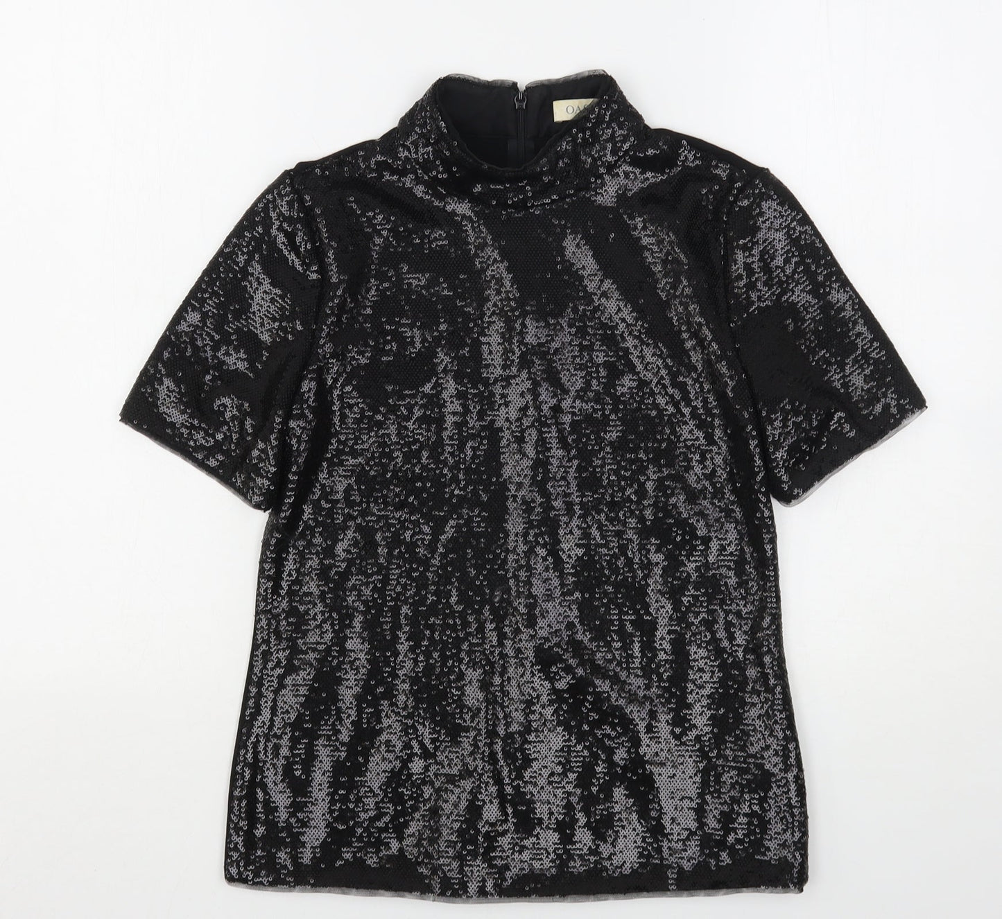 Womens UK Size XS Oasis Black Basic Blouse