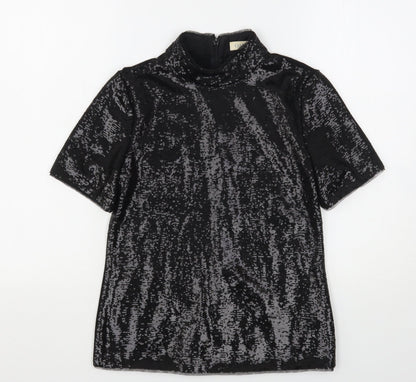 Womens UK Size XS Oasis Black Basic Blouse