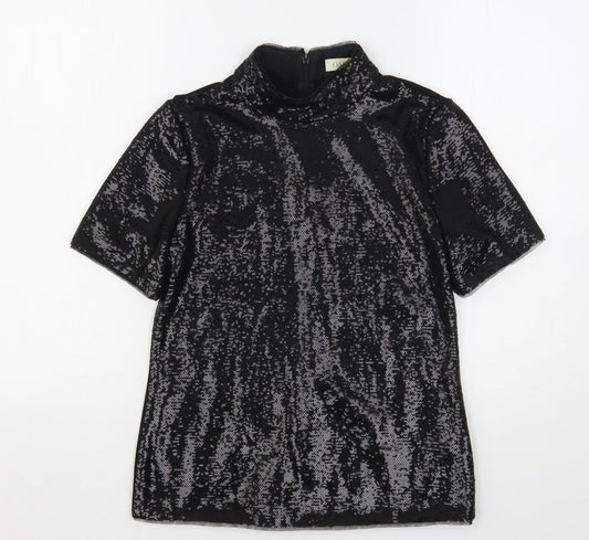 Womens UK Size XS Oasis Black Basic Blouse