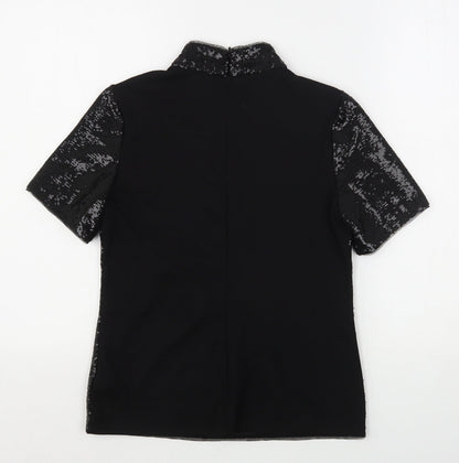 Womens UK Size XS Oasis Black Basic Blouse