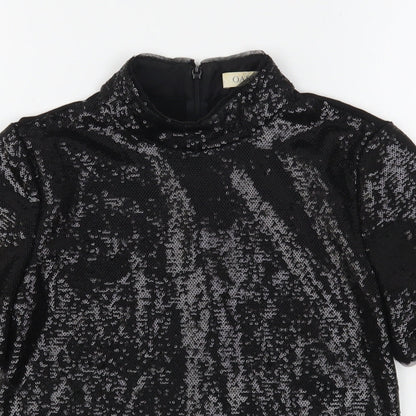 Womens UK Size XS Oasis Black Basic Blouse