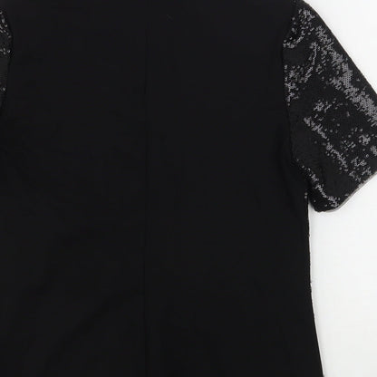 Womens UK Size XS Oasis Black Basic Blouse