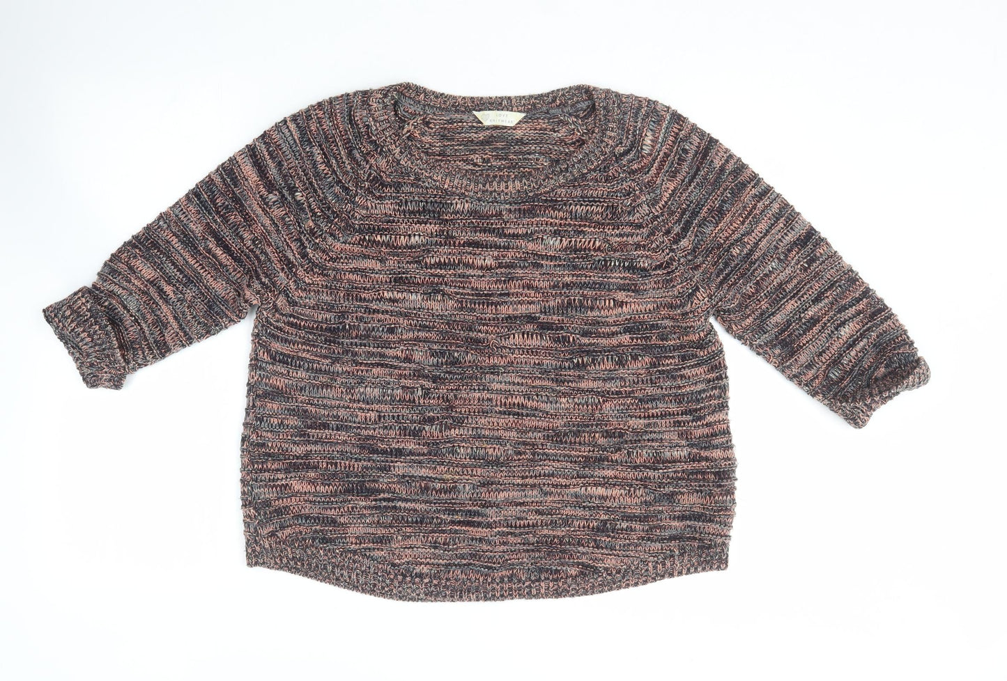 BHS Womens Multicoloured Round Neck  Acrylic Pullover Jumper Size 16