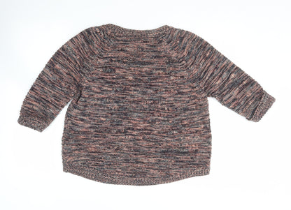 BHS Womens Multicoloured Round Neck  Acrylic Pullover Jumper Size 16