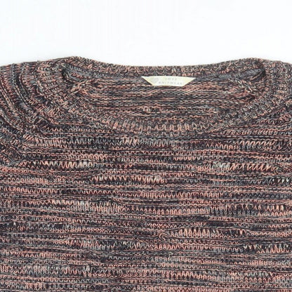 BHS Womens Multicoloured Round Neck  Acrylic Pullover Jumper Size 16