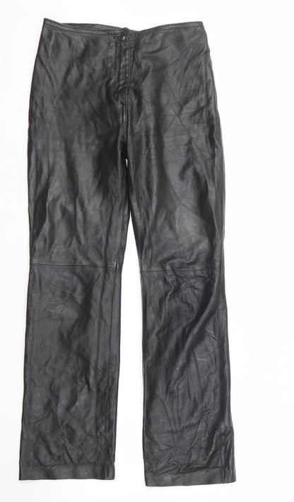 Vera Pelle Womens Black  Polyester Jegging Trousers Size 42 L27 in Regular