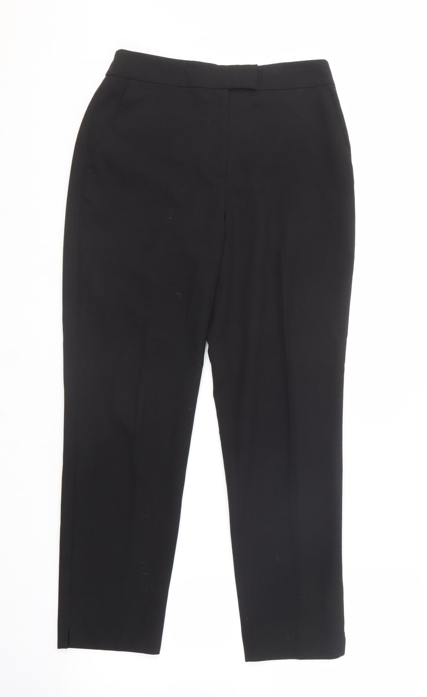 Topshop Womens Black  Polyester Carrot Trousers Size 8 L24 in Regular